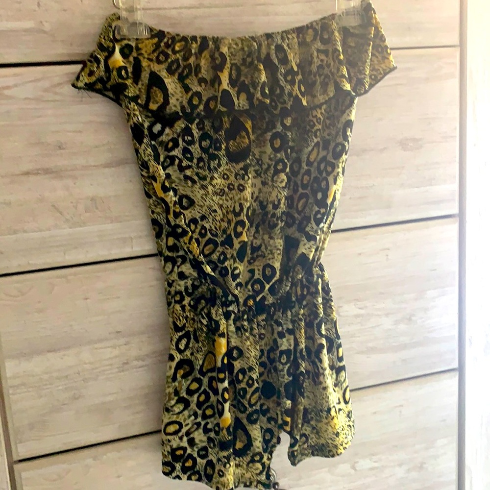 Strapless Cheetah Print Blouse